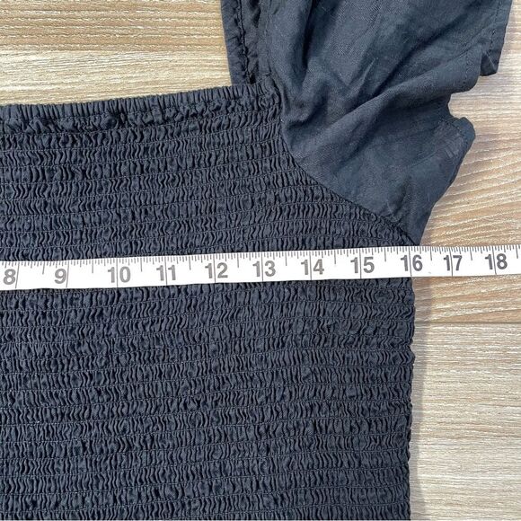 GAP Black Puff Sleeve Midi Dress Size Large - Picture 7 of 10